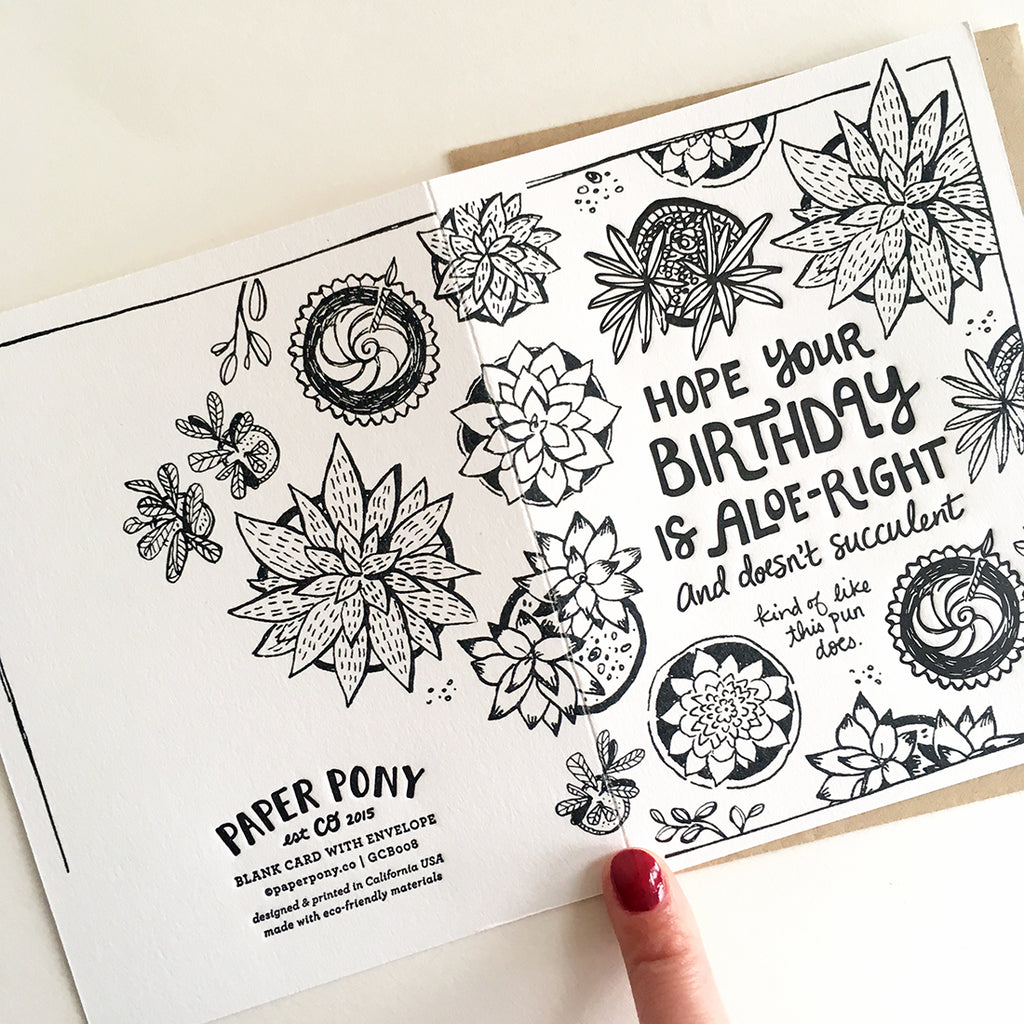 Succulent Birthday Card, Greeting Cards - Paper Pony Co.